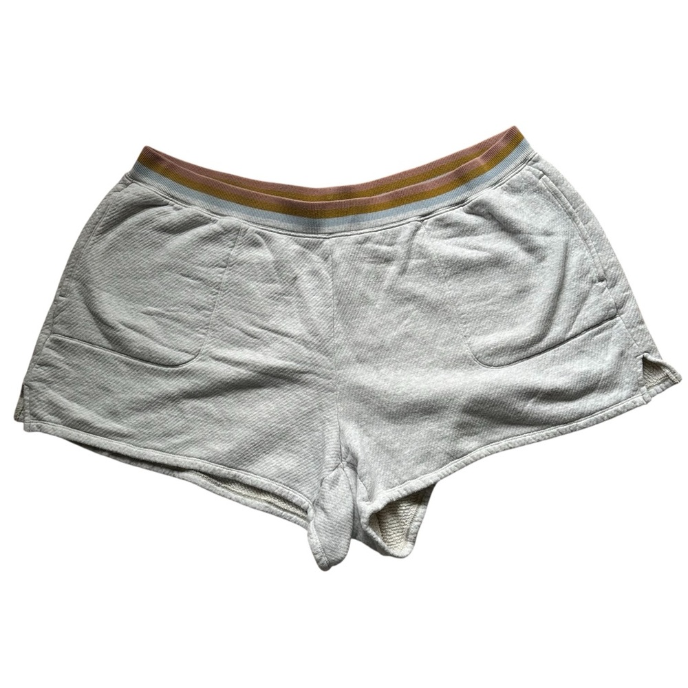 Madewell MWL Stitched-Pocket Sweatshorts Gray Striped Waistband 3X Plus Size